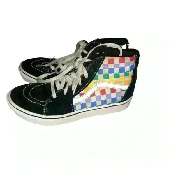 Vans Kids Sneakers - Black and Multicolor Checkered - Picture 1 of 15